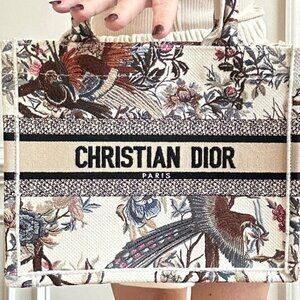 Dior Book Tote, Small, in Embroidered Jacquard